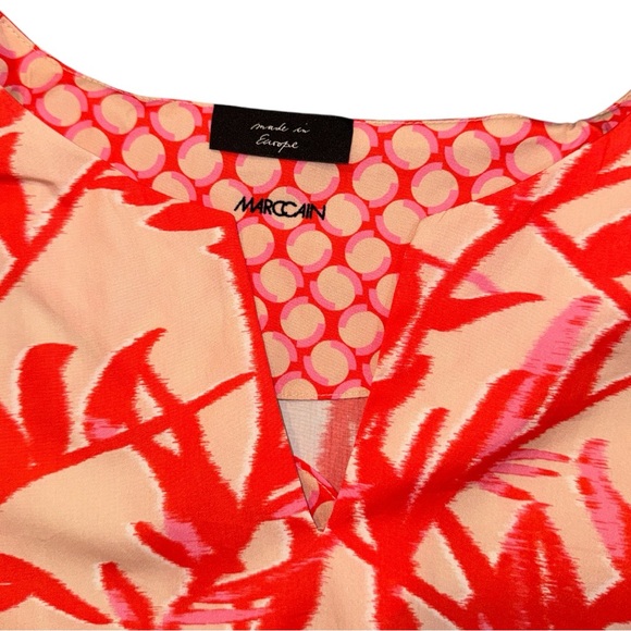 Marc Cain Blouse  Top Orange/Peach Tan EUC Size N6 US 12 - Picture 11 of 11